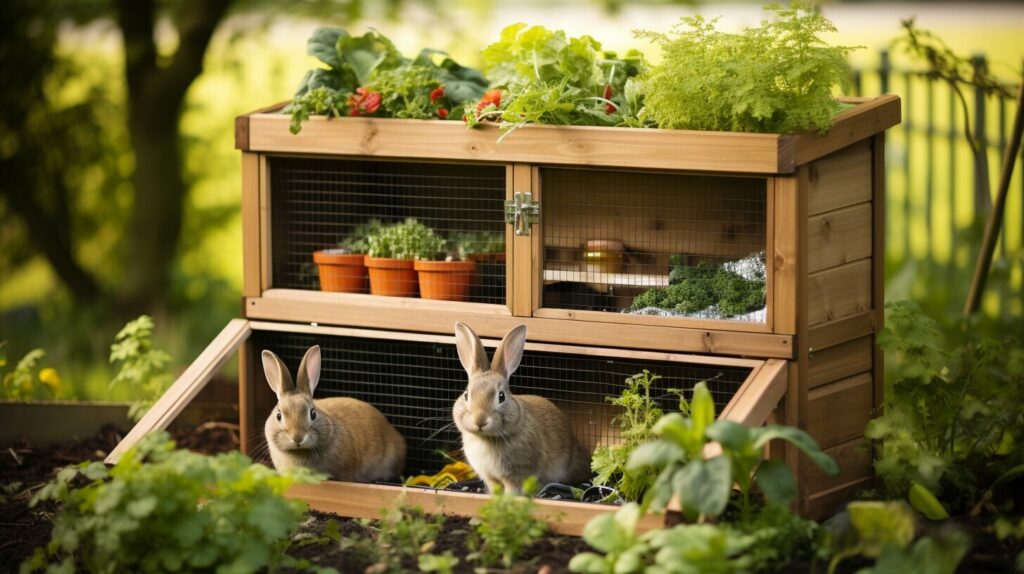 Kaninchen im Kaninchengehege