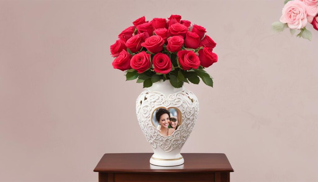 rosenbouquet personalisierte Vase