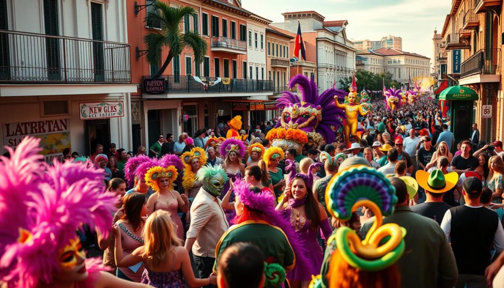 Mardi Gras in New Orleans Straßenfeier