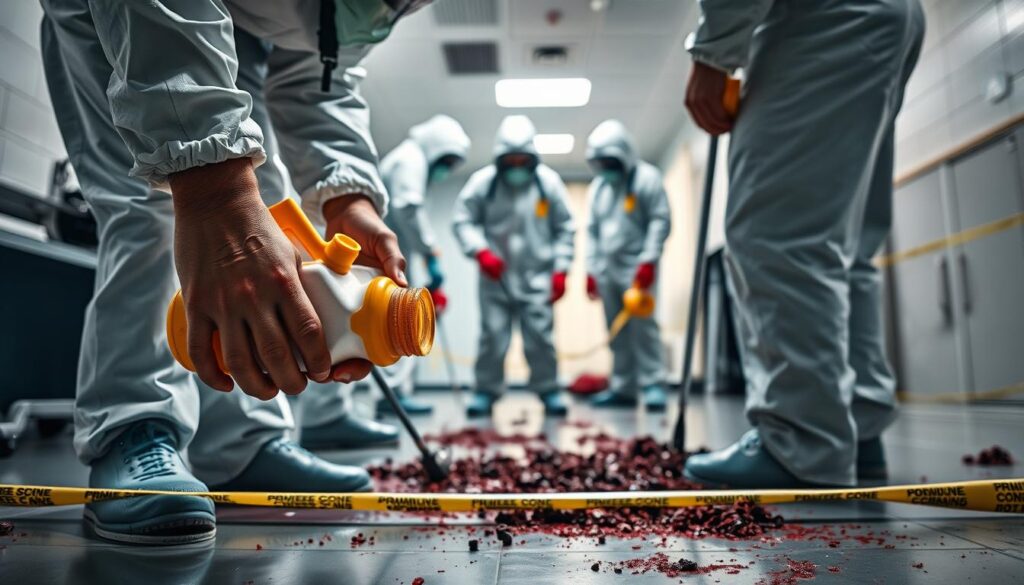 Tatortreinigung Spezialisten bei der Arbeit