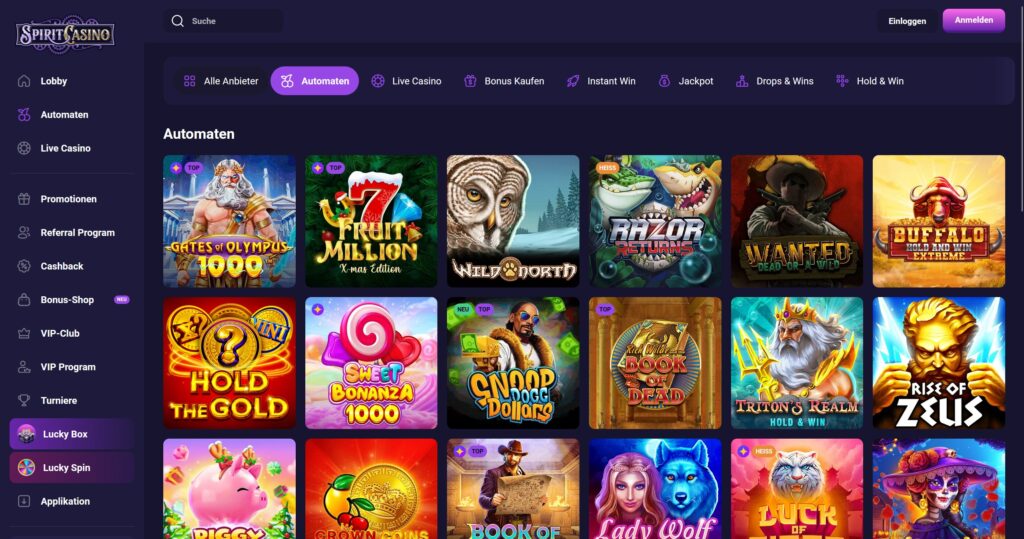 spirit casino live casino