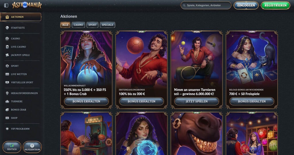 AstroMania Casino Bonus