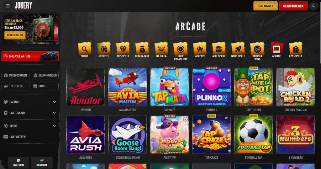 Jokery Casino Arcade Spiele
