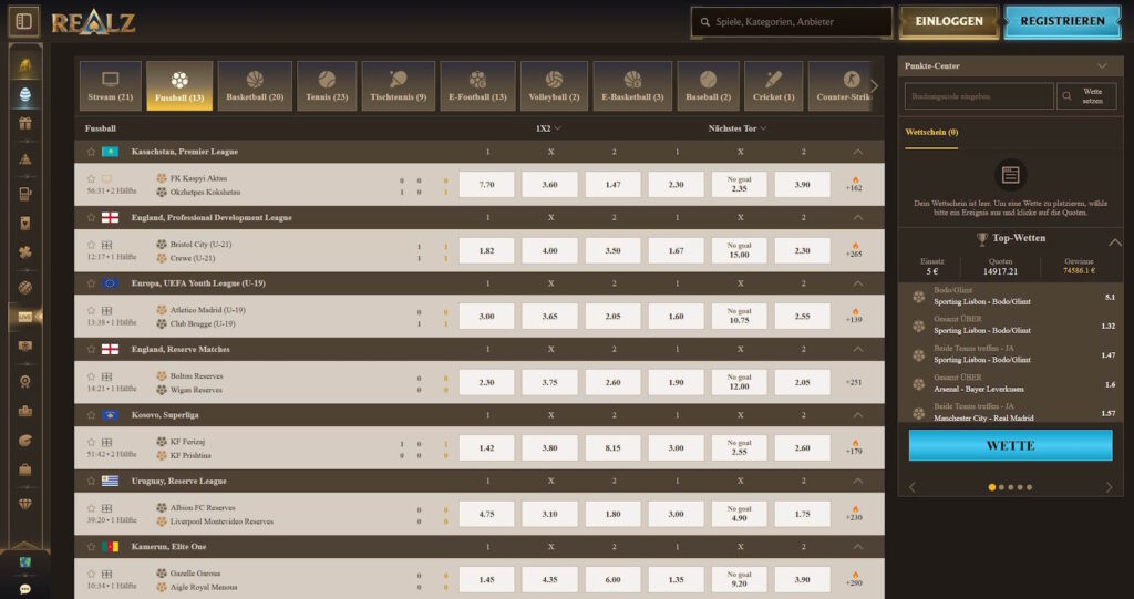 Realz Live Wetten