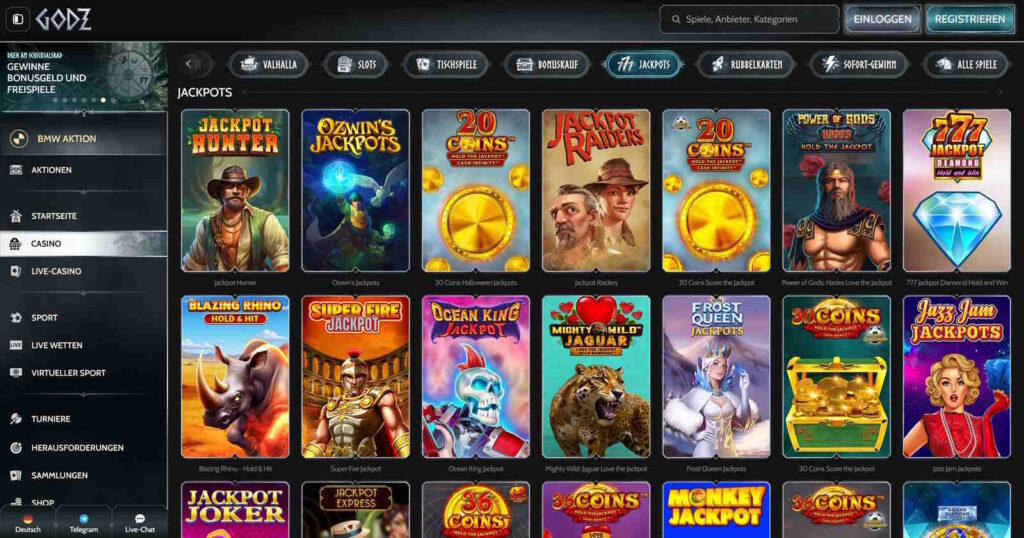 Godz Casino Jackpots